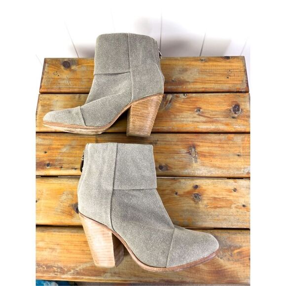 Rag & Bone Newbury Canvas Ankle Boot, Dark Gray Size 36.5 - Picture 5 of 10